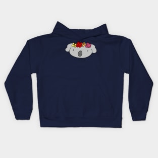 Flower Crown Koala Face Kids Hoodie